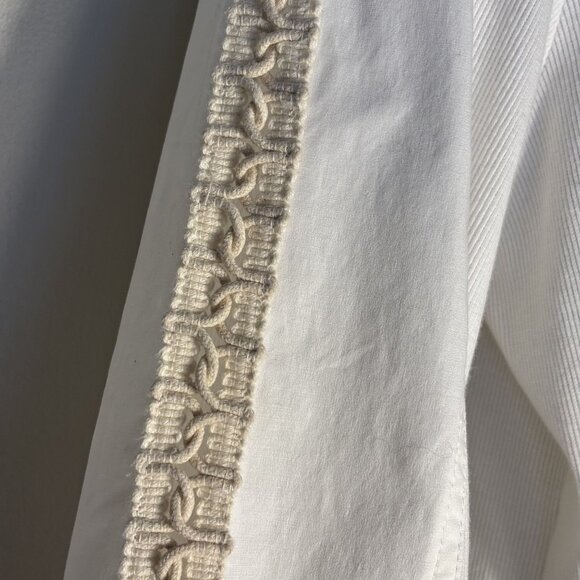 Chicos Zenergy White Zip-Up Jacket With Crochet Trim Chicos Size 2 - Picture 5 of 14